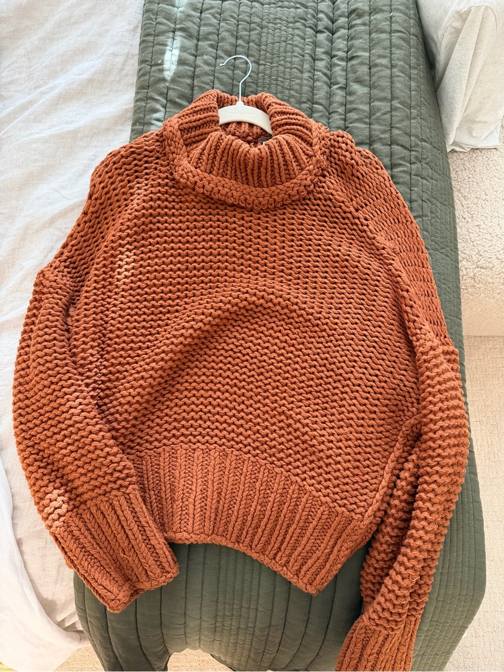 Free People Cozy Chunky Turtleneck Sweater - Rust